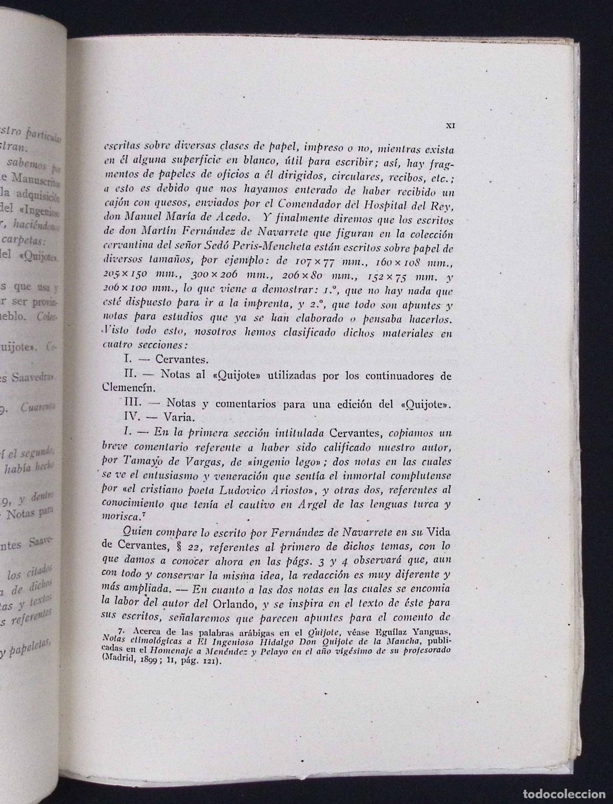 Libros: NOTAS CERVANTINAS. - FERN&Aacute;NDEZ DE NAVARRETE, Mart&iacute;n. - Foto 3
