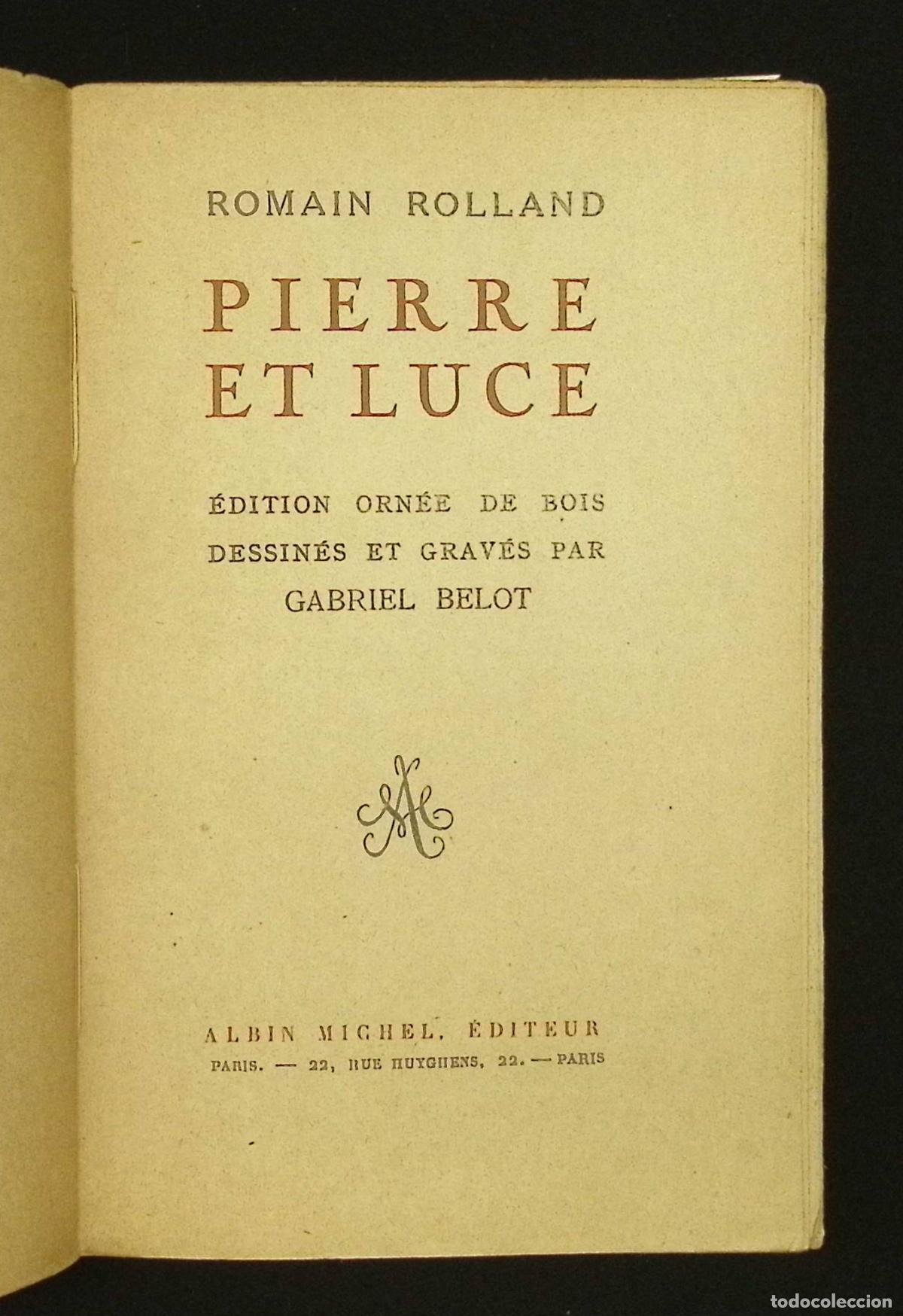 Libros: PIERRE ET LUCE. - ROLLAND, Romain. - Foto 1