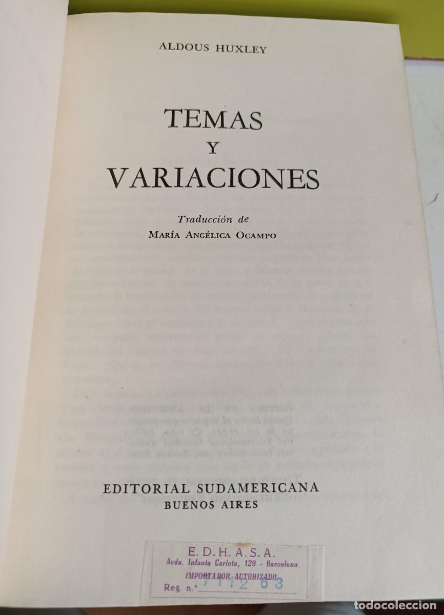 Libros: TEMAS Y VARIACIONES. - HUXLEY, Aldous. - Foto 3