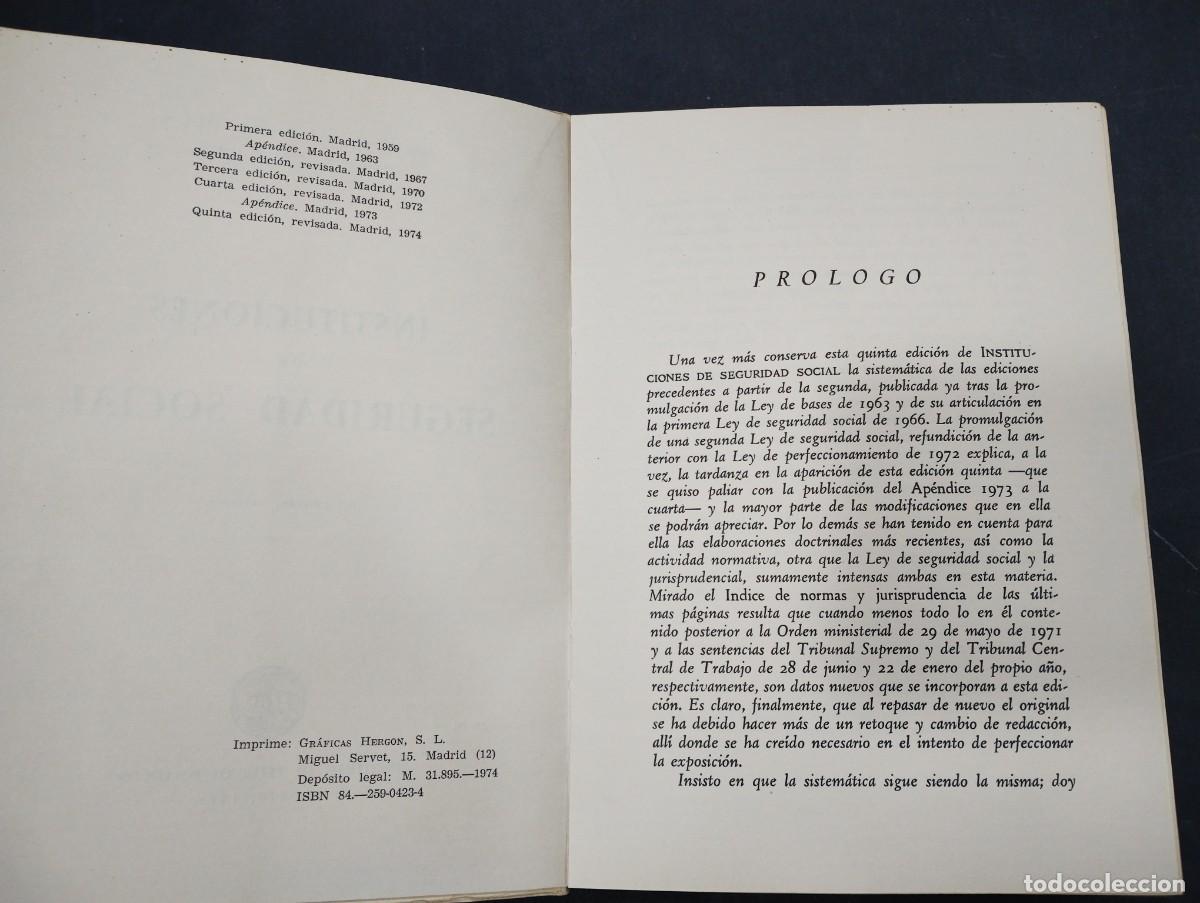 Libros: Instituciones de Seguridad Social.- Alonso Olea, Manuel - Foto 3