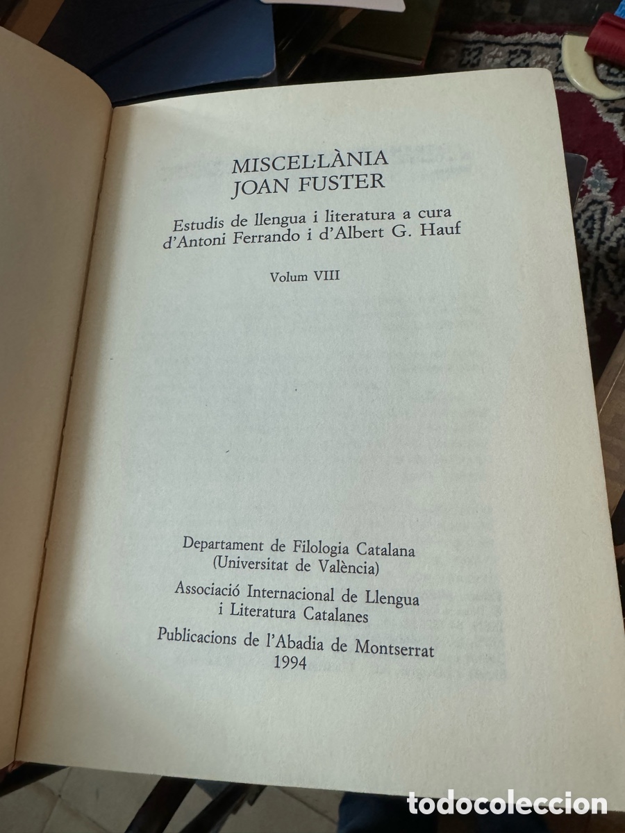 Libros: Miscellania Joan Fuster VIII - Foto 5