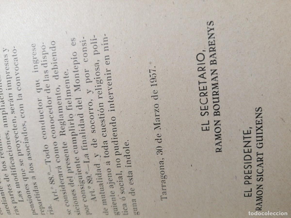 Libros: Reglamento montepio ch&oacute;feres Tarragona - Foto 3