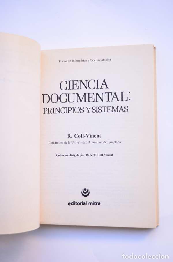 Libros: Ciencia documental : principios y sistemas - COLL-VINENT Roberto - Foto 2