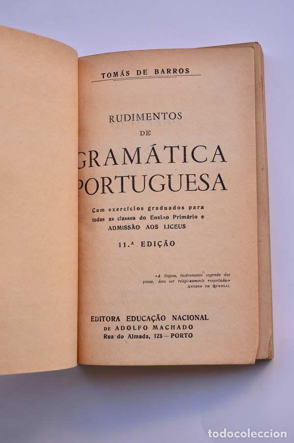 Libros: Rudimentos de gram&aacute;tica portuguesa - BARROS, Tom&aacute;s de - Foto 2