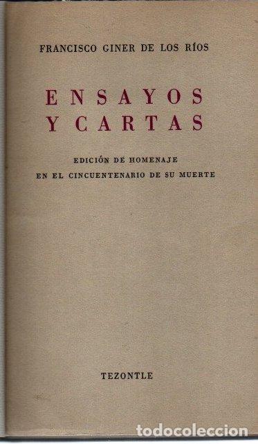 Libros: Ensayos y cartas - Giner de los R&iacute;os, Francisco - Foto 1