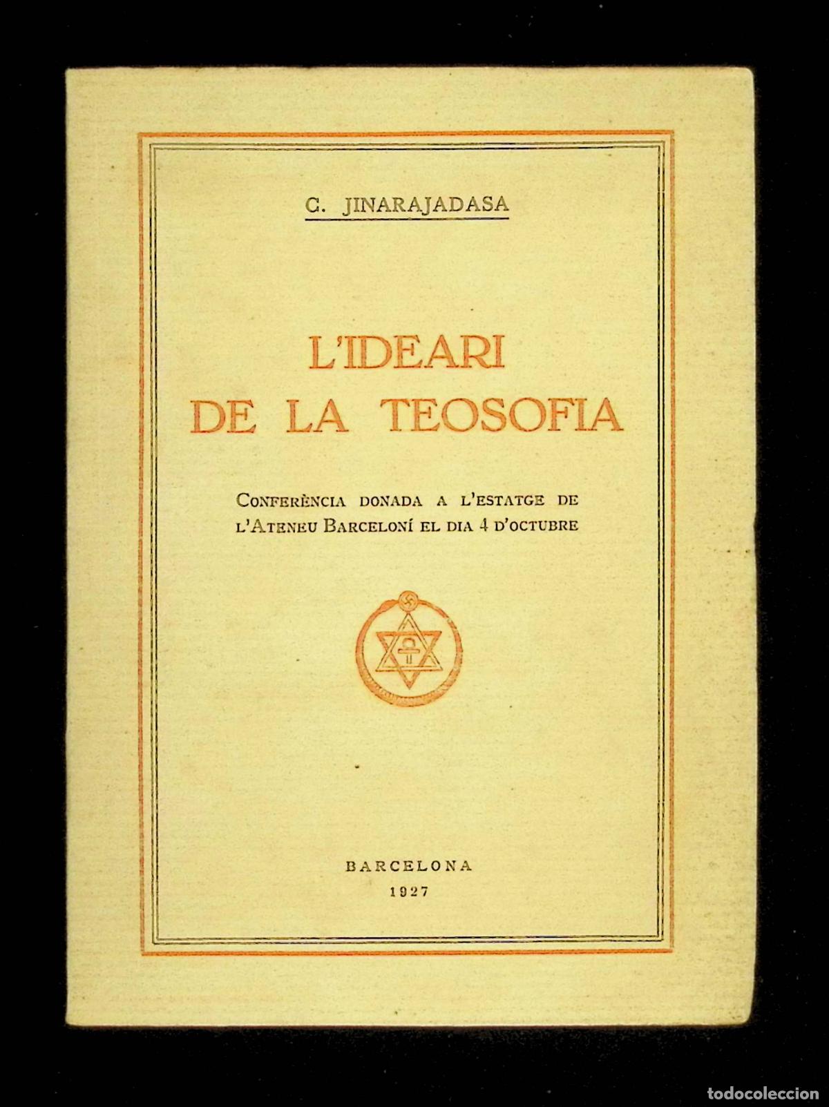 Libros: LIDEARI DE LA TEOSOFIA. Confer&egrave;ncia... - JINARAJADASA, C. - Foto 1