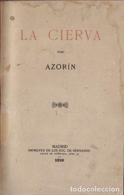 Libros: LA CIERVA. - Azor&iacute;n. - Foto 1
