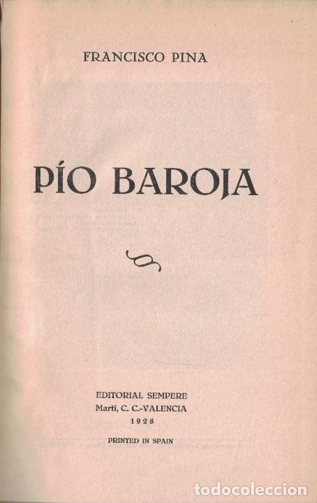 Libros: P&Iacute;O BAROJA. - Pina. Francisco, - Foto 1