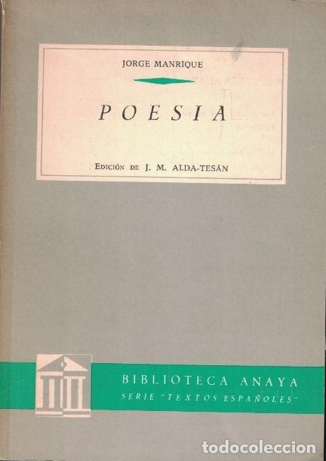 Libros: POES&Iacute;A. - Manrique. Jorge, - Foto 1