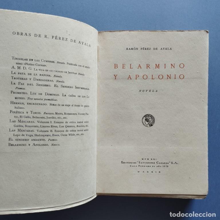 Libros: Belarmino y Apolonio. Novela. - P&eacute;rez de Ayala, Ram&oacute;n. - Foto 2
