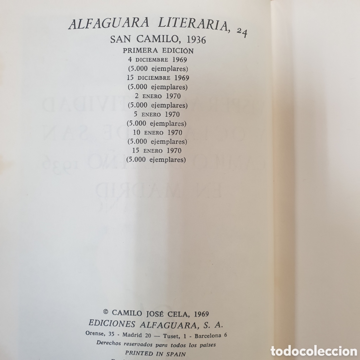 Libros: San Camilio CAMILO JOSE CELA - Foto 2