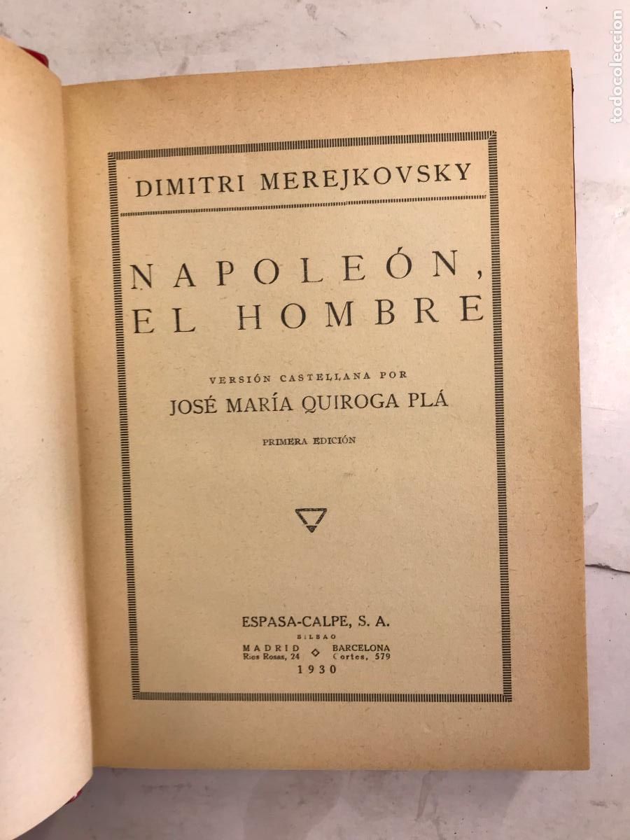 Libros: NAPOLE&Oacute;N, EL HOMBRE. (PRIMERA EDICI&Oacute;N). - DIMITRI MEREJKOVSKY. - Foto 1