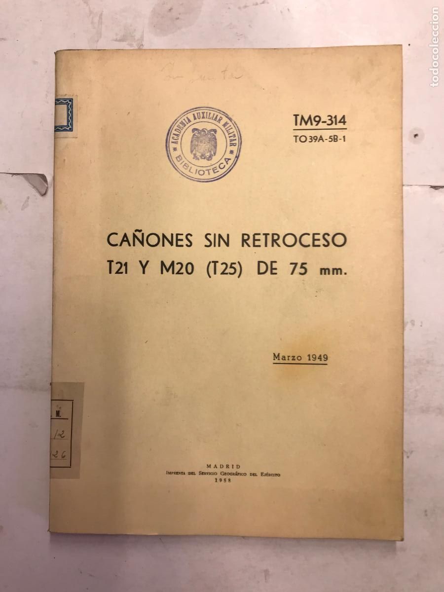 Libros: CA&Ntilde;ONES SIN RETROCESOT21 Y M20 (T25) DE 75 mm
