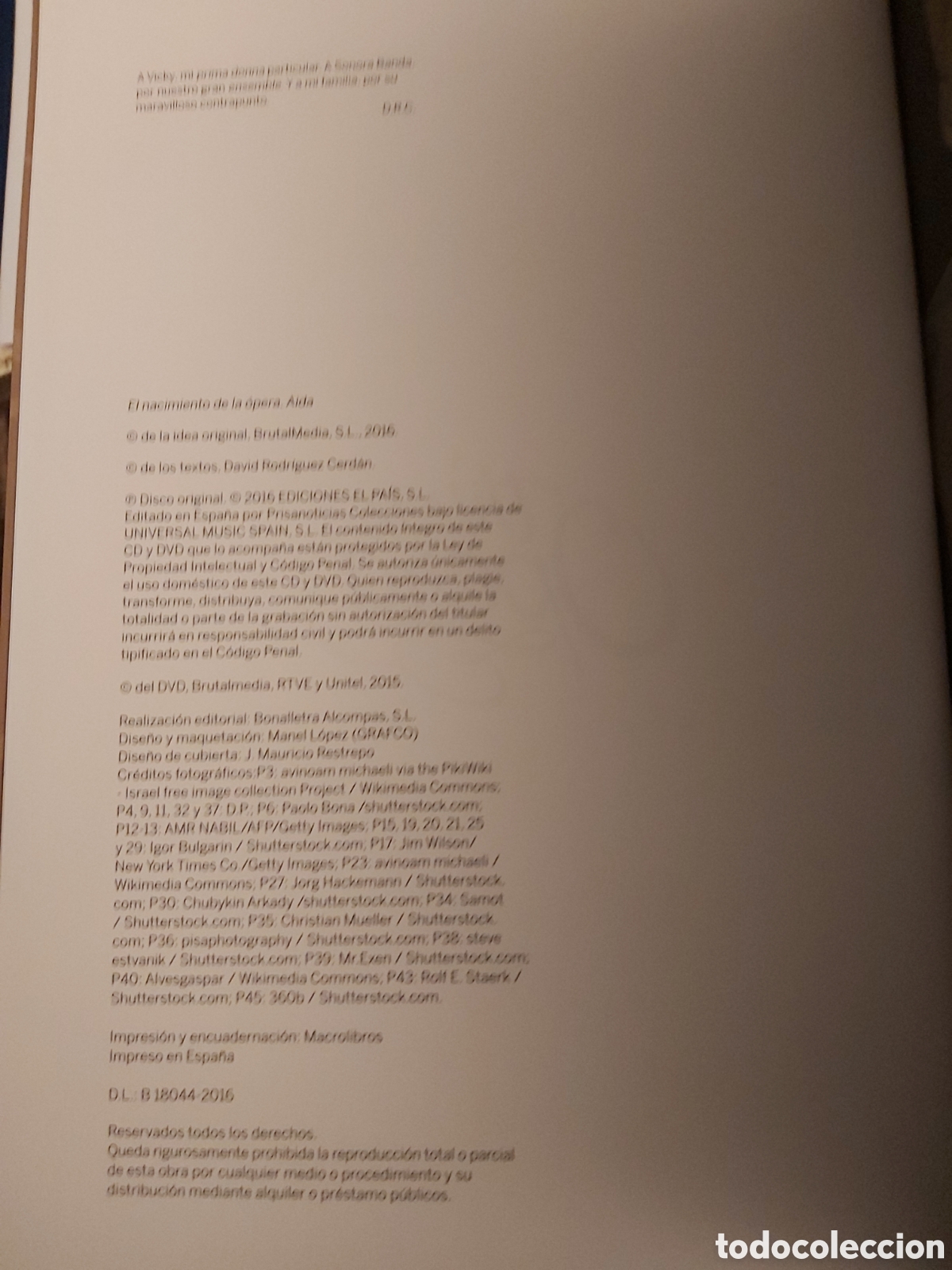 Libros: QUELA LIBRO. AIDA G. VERDI LIBRO CD - DVD 2016 EL PAIS - Foto 3