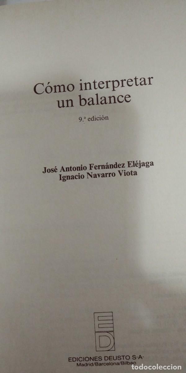 Libros: C&oacute;mo interpretar un balance I. Navarro/J.A. Fern&aacute;ndez - Foto 2