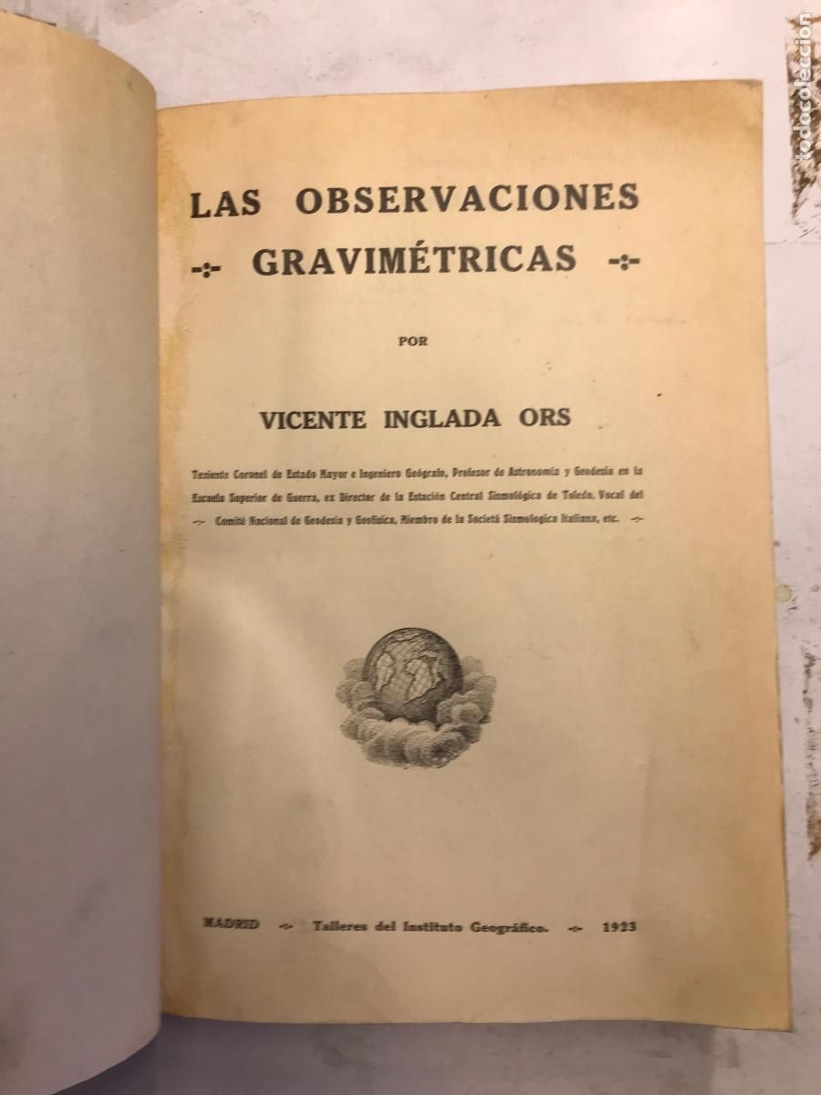 Libros: OBSERVACIONES GRAVIM&Eacute;TRICAS. (DEDICADO). - VICENTE ANGLADA ORS.