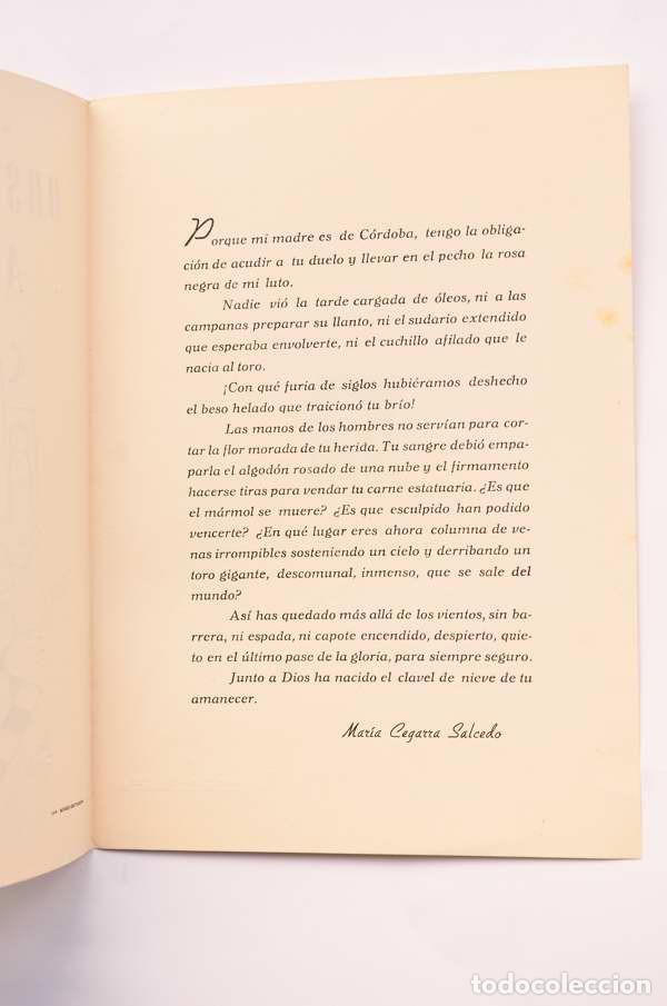 Libros: Obsequio &uacute;ltimo a Manolete - CEGARRA SALCEDO, Mar&iacute;aTirada limitada y numerada - Foto 2
