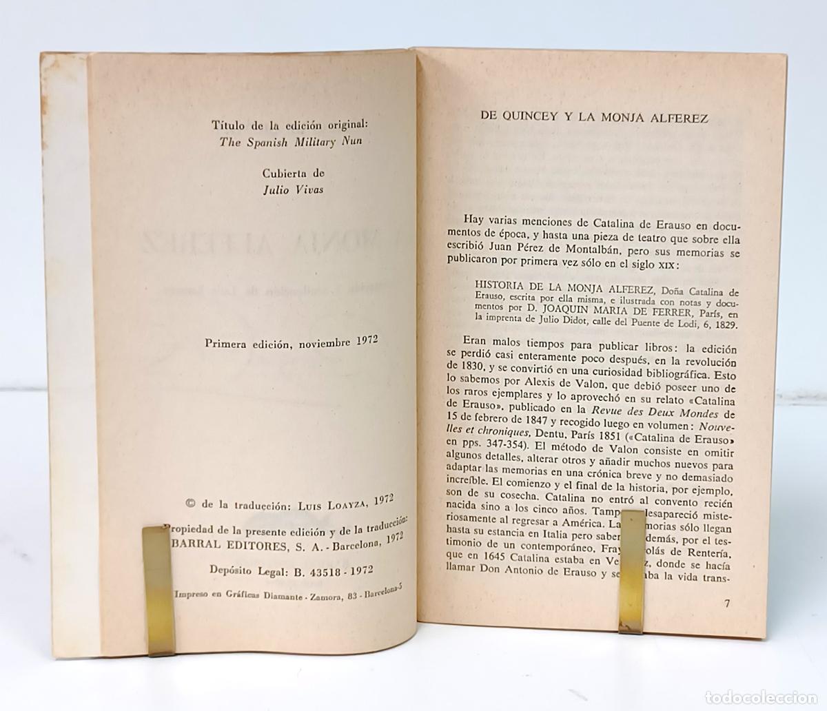 Libros: QUINCEY (Thomas de). La monja alf&eacute;rez - Foto 3