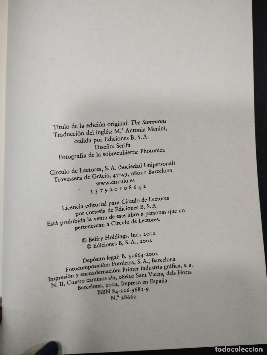 Libros: LA CITACION JOHN GRISHAM CIRCULO - Foto 3