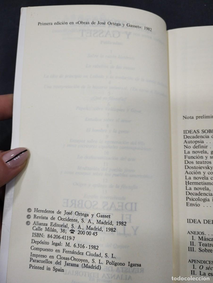 Libros: IDEAS SOBRE EL TEATRO Y LA NOVELA - JOSE ORTEGA Y GASSET - Foto 4