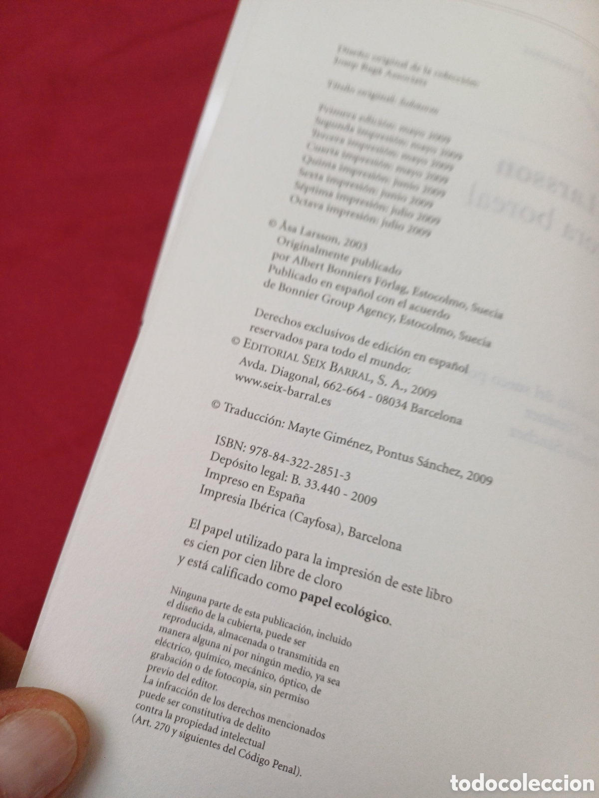 Libros: LIBRO, AURORA BOREAL, ASA LARSSON, 2009 - Foto 6