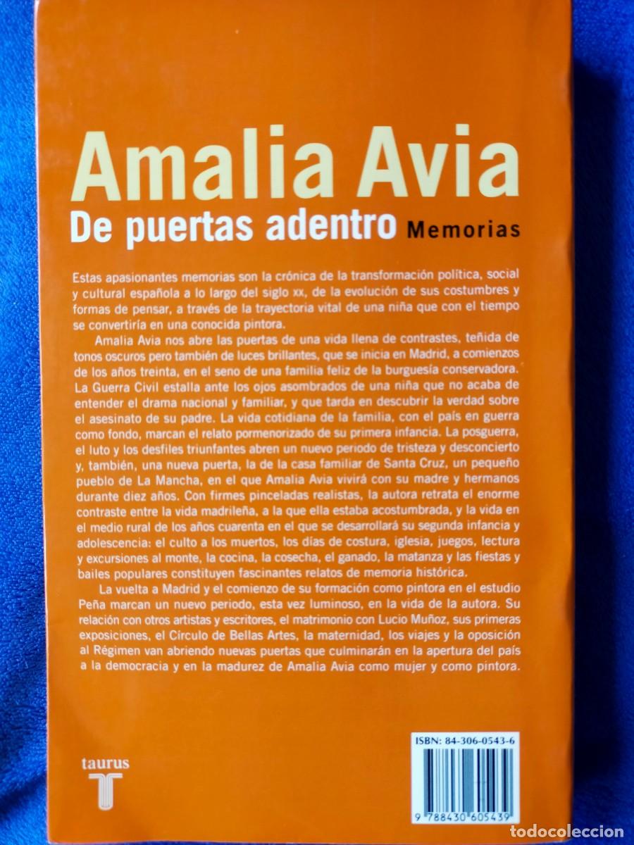 Libros: Amalia Avia. De puertas adentro. Memorias. - Foto 2