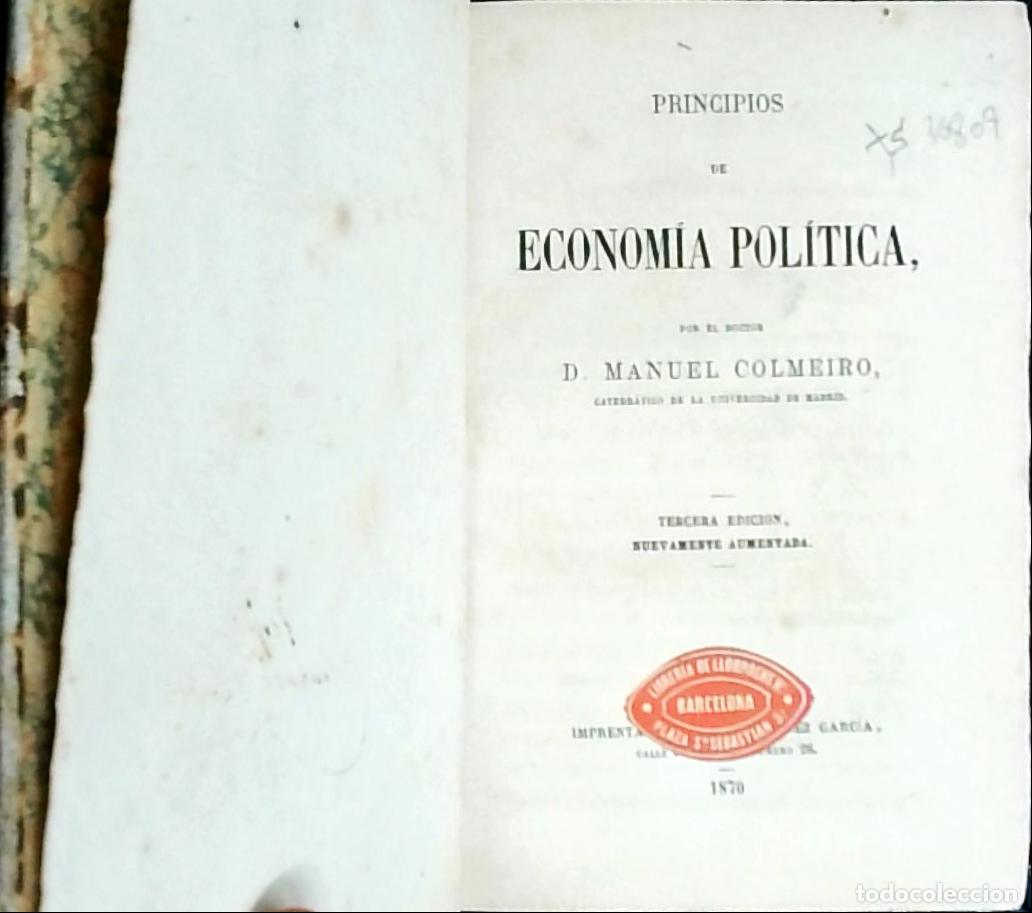 Libros: Principios de econom&iacute;a pol&iacute;tica - Colemiro, Manuel: