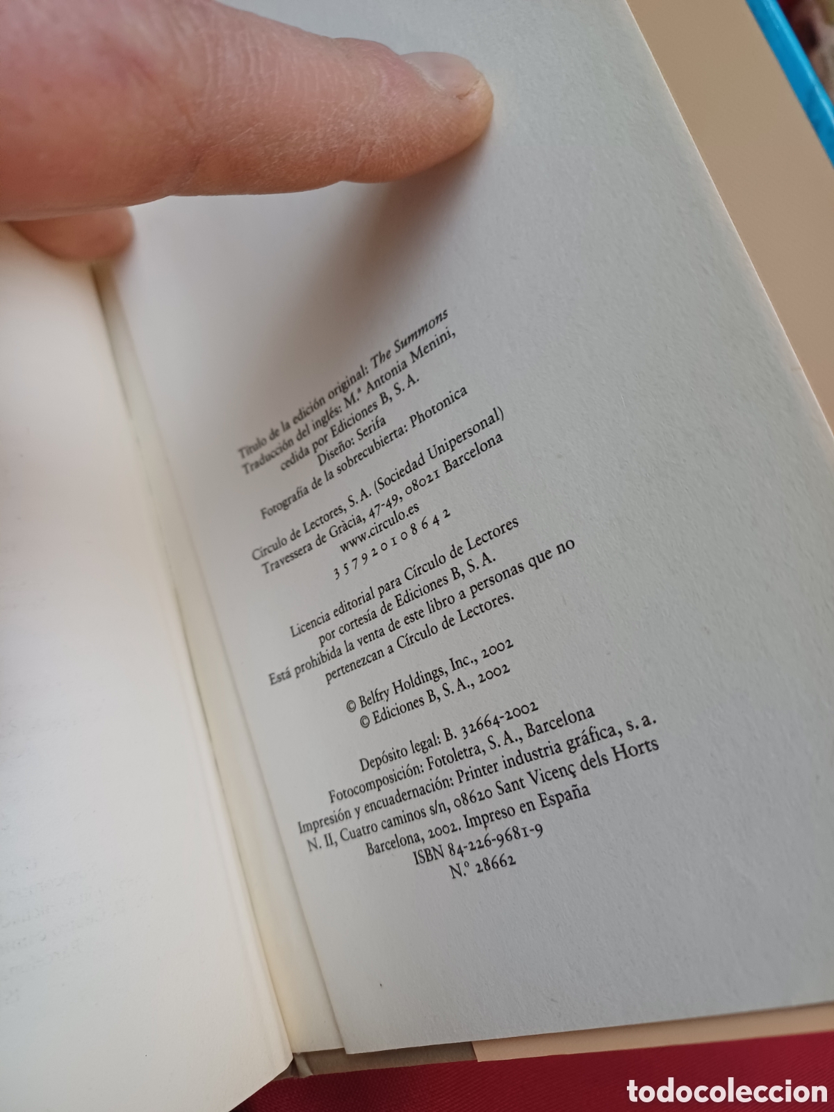 Libros: LIBRO, LA CITACI&Oacute;N, JOHN GRISHAM, 2000 - Foto 8