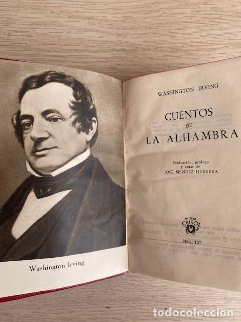 Libros: CUENTOS DE LA ALHAMBRA - WASHINGTON IRWING - Foto 2