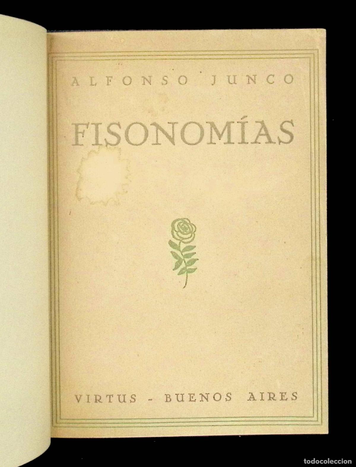 Libros: FISONOM&Iacute;AS. - JUNCO, Alfonso. EDITORIAL VIRTUS, BUENOS AIRES, 1927. - Foto 1