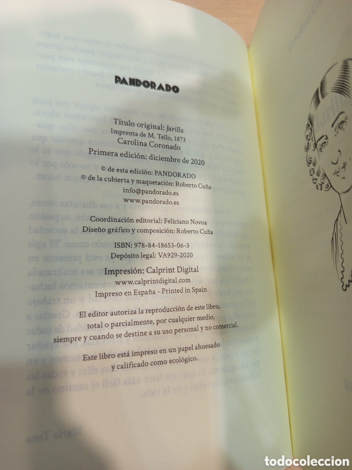 Libros: Carolina Coronado. Jarilla. Pr&oacute;logo de Mar&iacute;a Tena - Foto 4