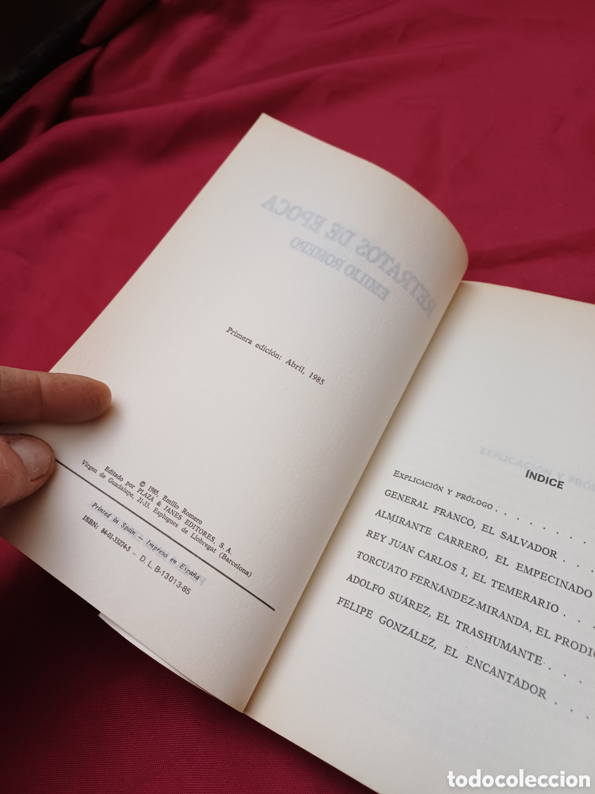 Libros: LIBRO, RETRATOS DE &Eacute;POCA, 1985 - Foto 4