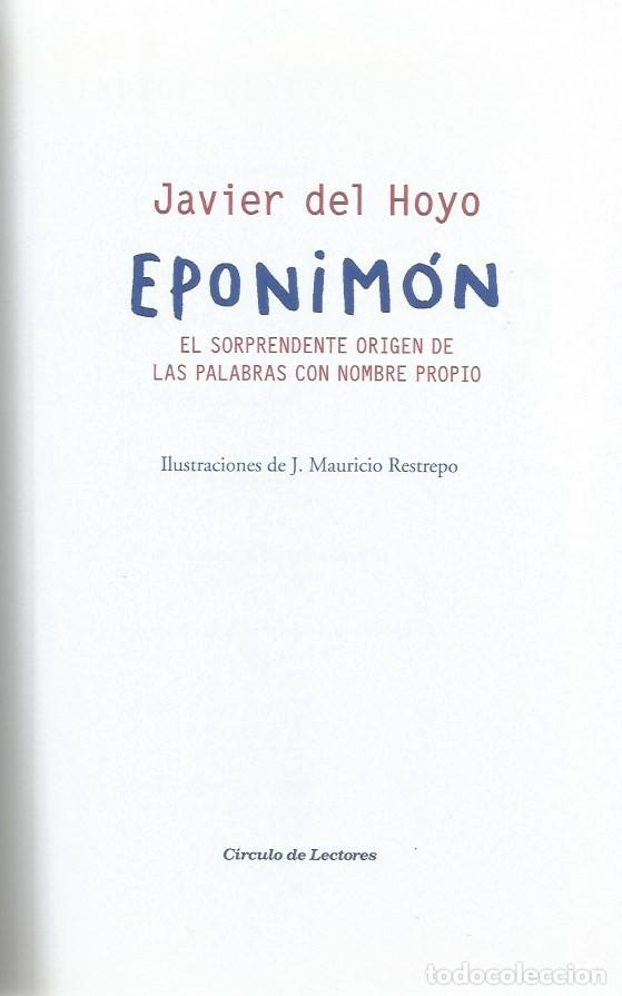 Libros: EPONIM&Oacute;N - JAVIER DEL HOYO - Foto 2