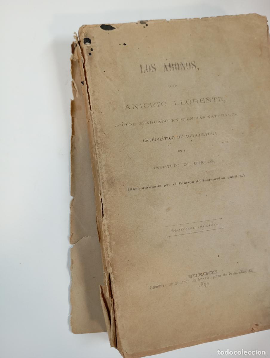 Libros: LOS ABONOS. 1892. - ANICETO LLORENTE. TDK848 - Foto 3