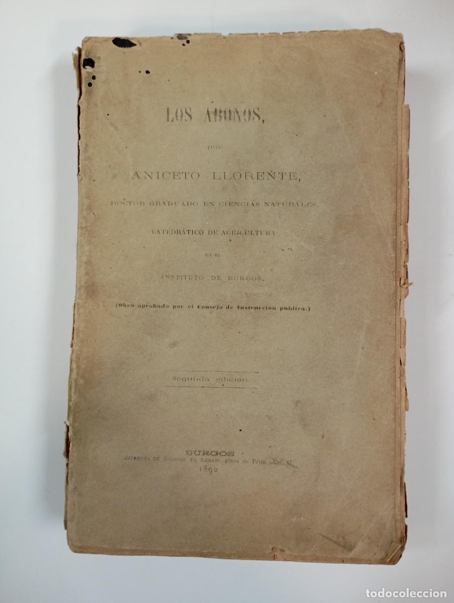 Libros: LOS ABONOS. 1892. - ANICETO LLORENTE. TDK848 - Foto 1