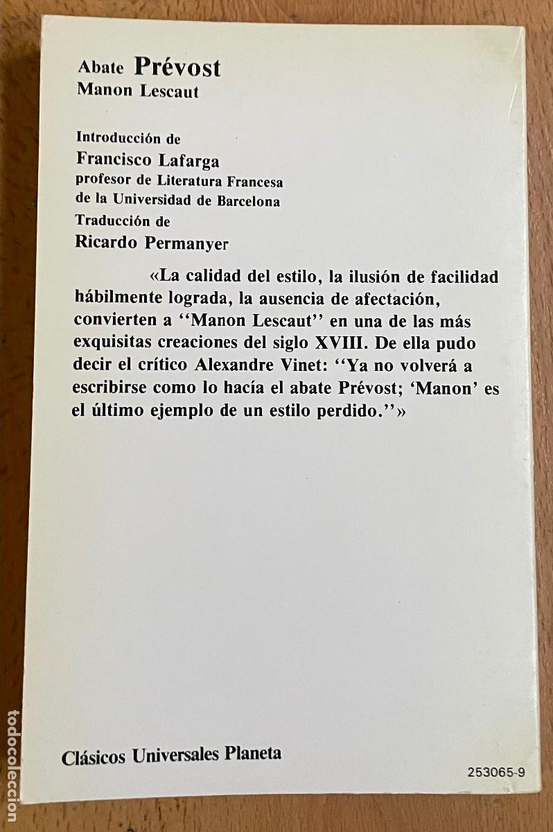 Libros: MANON LESCAUT, Abate Prevost, Planeta - Foto 2