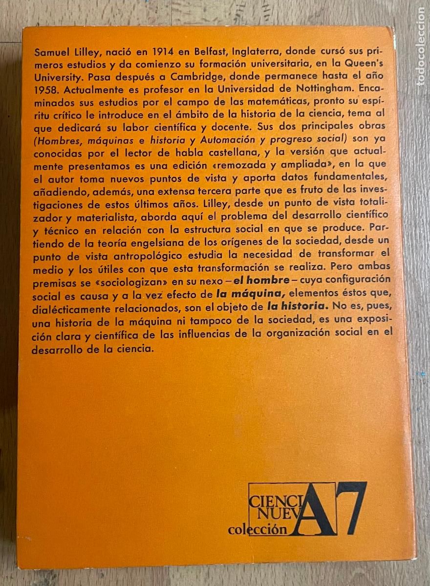 Libros: HOMBRES, MAQUINAS E HISTORIA, Samuel Lilley - Foto 3