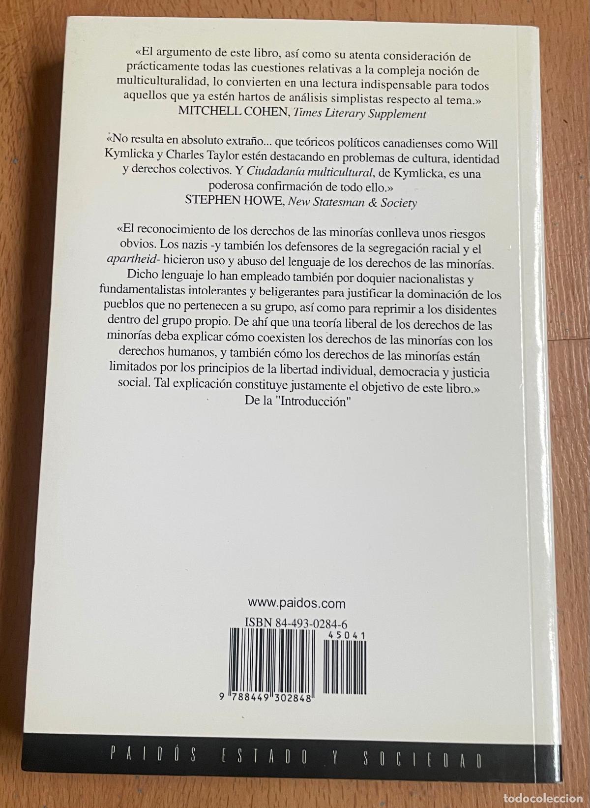 Libros: CIUDADANIA MULTICULTURAL, Will Kymlicka - Foto 2