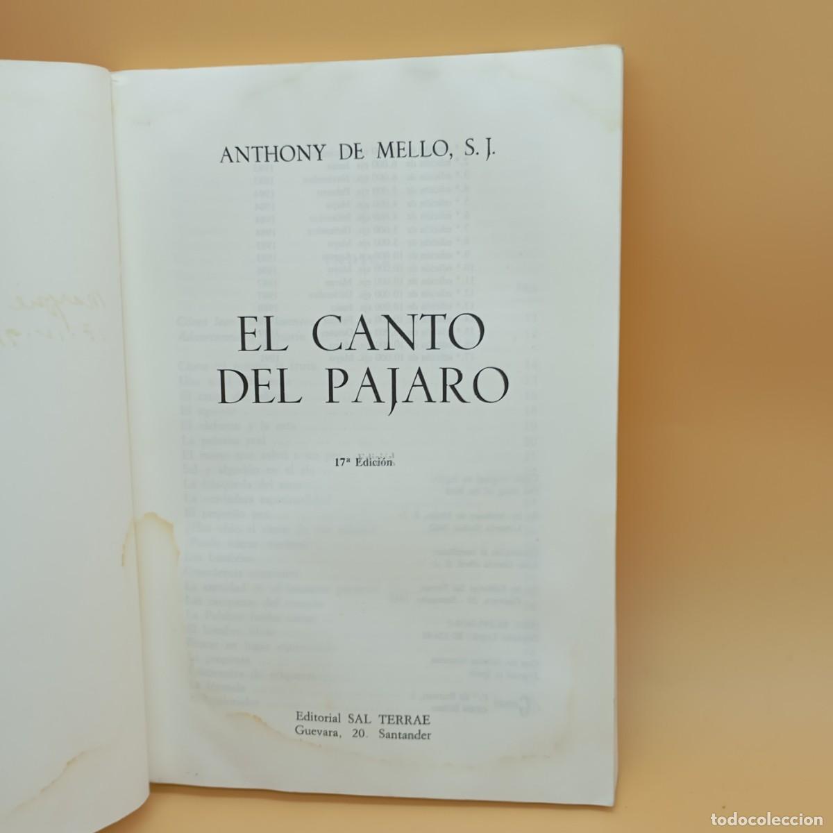 Libros: EL CANTO DEL PAJARO ANTHONY DE MELLO - Foto 3