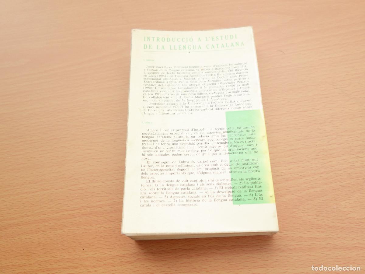 Libros: INTRODUCCI&Oacute; A LESTUDI DE LA LLENGUA CATALANA. JOSEP ROCA PONS. - Foto 3