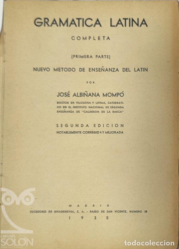 Libros: Gram&aacute;tica Latina. Completa - Jos&eacute; Albi&ntilde;ana Momp&oacute; - Foto 1