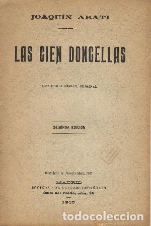 Libros: ABATI, Joaqu&iacute;n.- - Las cien doncellas (mon&oacute;logo c&oacute;mico). - Foto 2