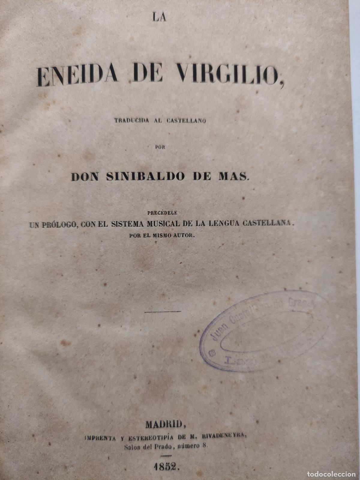 Libros: LA ENEIDA DE VIRGILIO - DON SINIBALDO DE MAS - Foto 3