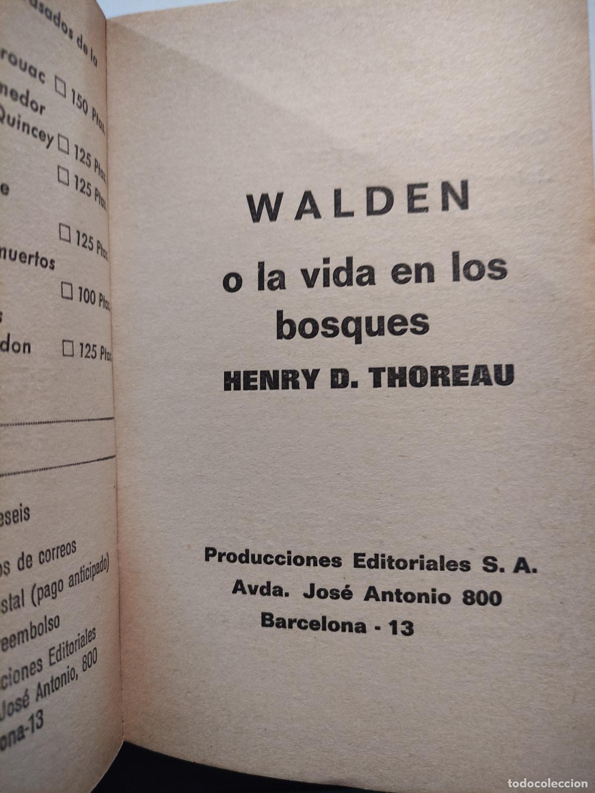 Libros: WALDEN O LA VIDA EN LOS BOSQUES - HENRY D. THOREAU - Foto 2