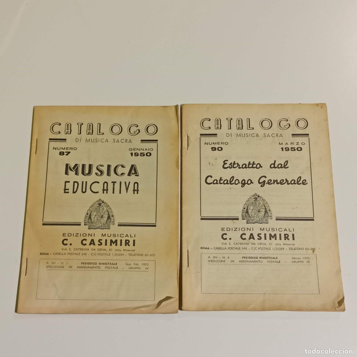 Libros: Lote Catalogo di musica Sacra 1950