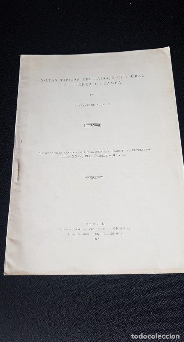 Libros: NOTAS T&Iacute;PICAS DEL PAISAJE CULTURAL DE TIERRA DE CAMBA -