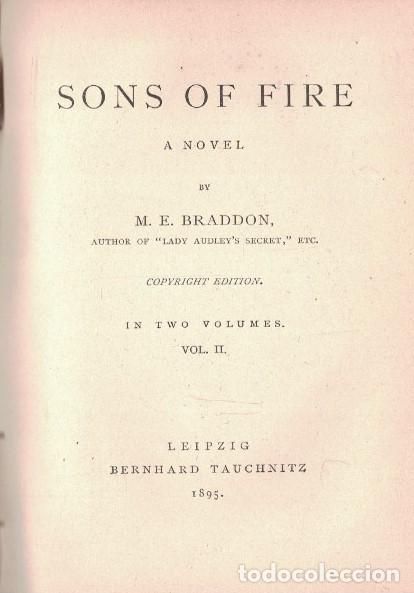 Libros: SONS OF FIRE. 2 Vols. - Braddon. M. E., - Foto 2