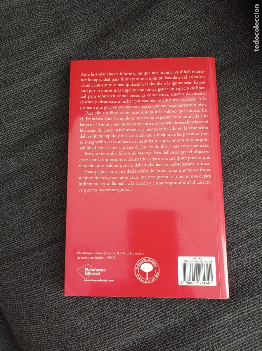 Libros: Libro El arte de mandar bien. Querer, poder, saber. Francisco Gan Pampols. Plataforma editorial. - Foto 2