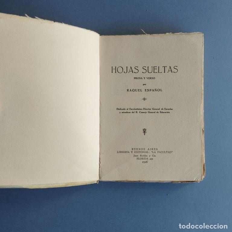 Libros: Hojas Sueltas. Prosa y verso. - Espa&ntilde;ol, Raquel. - Foto 2