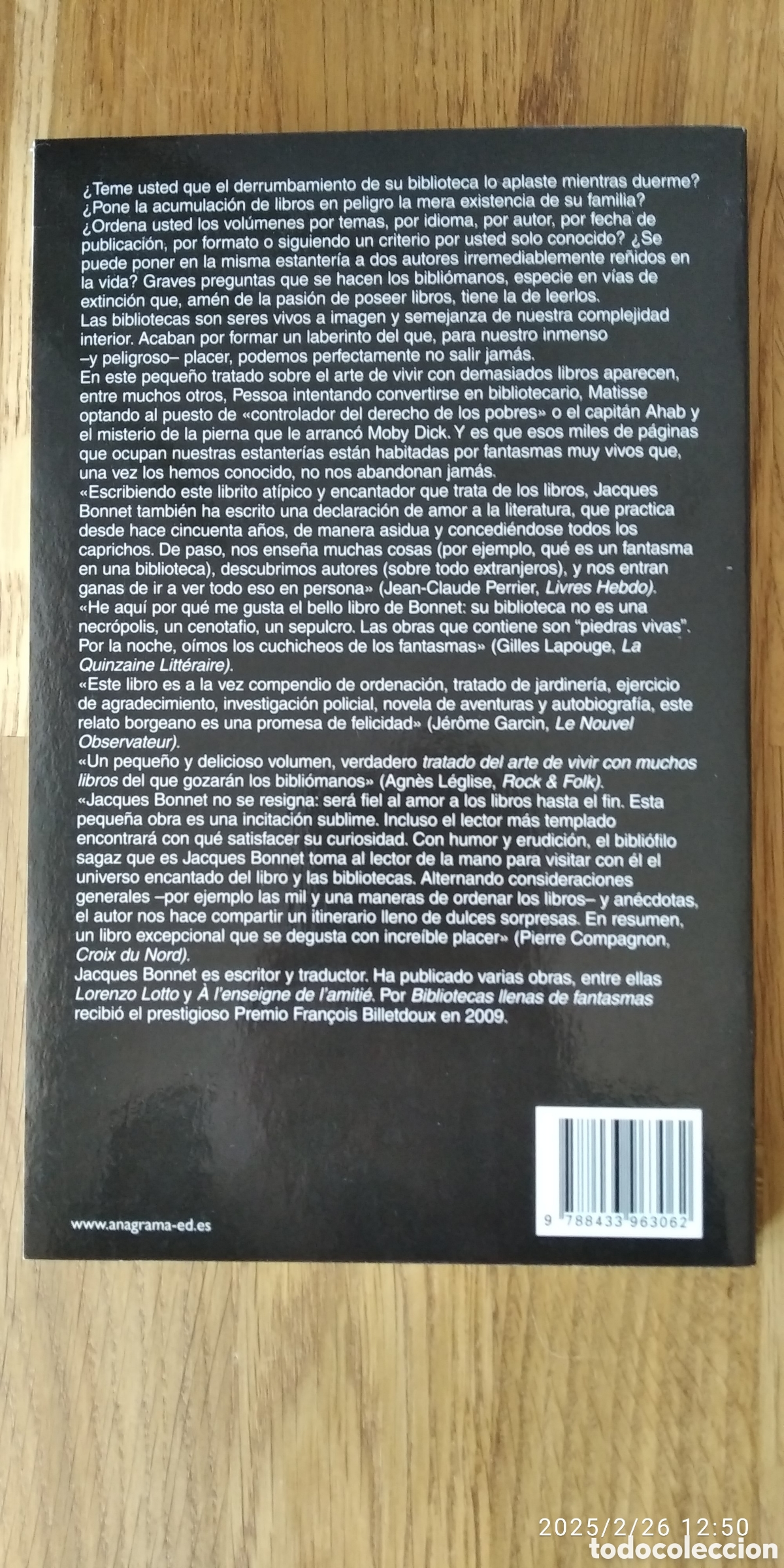 Libros: Bibliotecas llenas de fantasmas. Jacques Bonnet - Foto 2